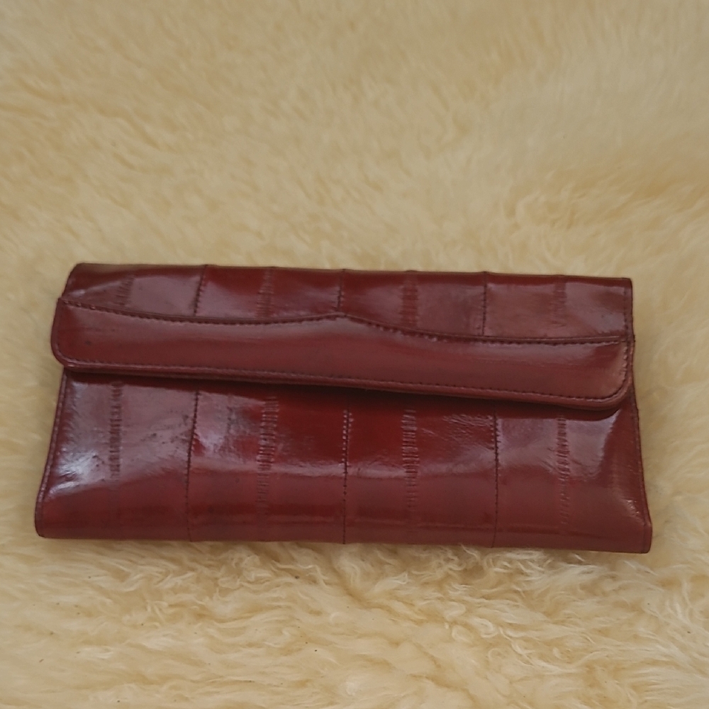 Elegant Red Leather Clutch